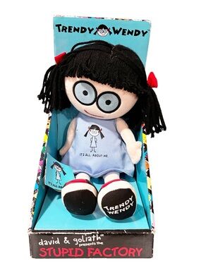 David And Goliath Trendy Wendy Plush Stuffed Soft Doll Bendable Arms NEW